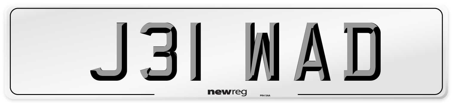 J31 WAD Number Plate from New Reg